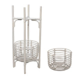 Zachariah 33.5" Bohemian Minimalist Handmade 2-Tier Rattan Indoor Planter Stand