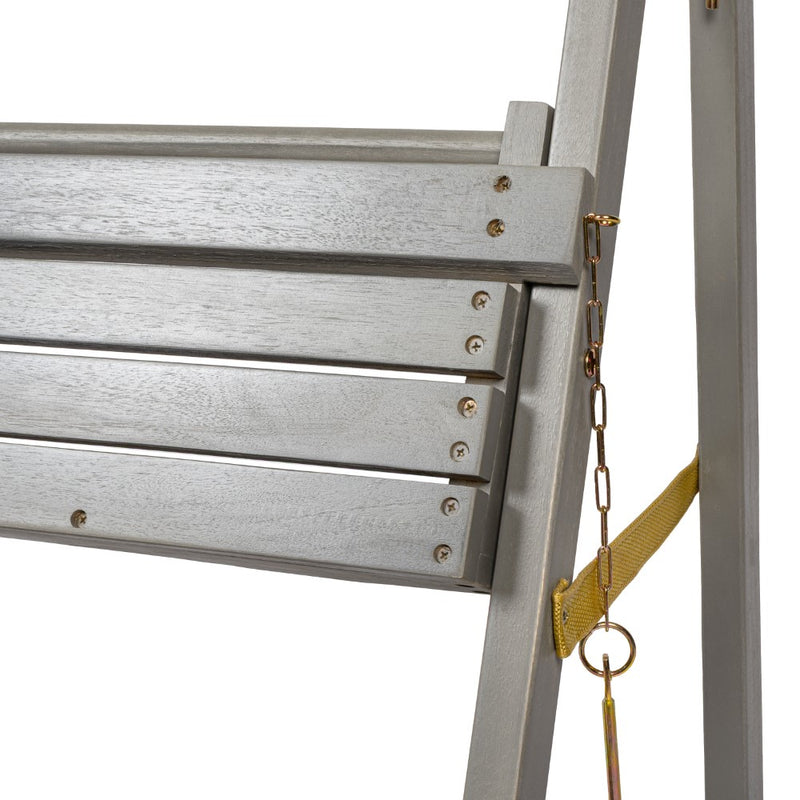 Joy 26.5"W x 22"D x 36"H 3-Tier Acacia Wood Indoor/Outdoor Foldable Compact Freestanding Ladder Plant Stand Display Rack Shelf