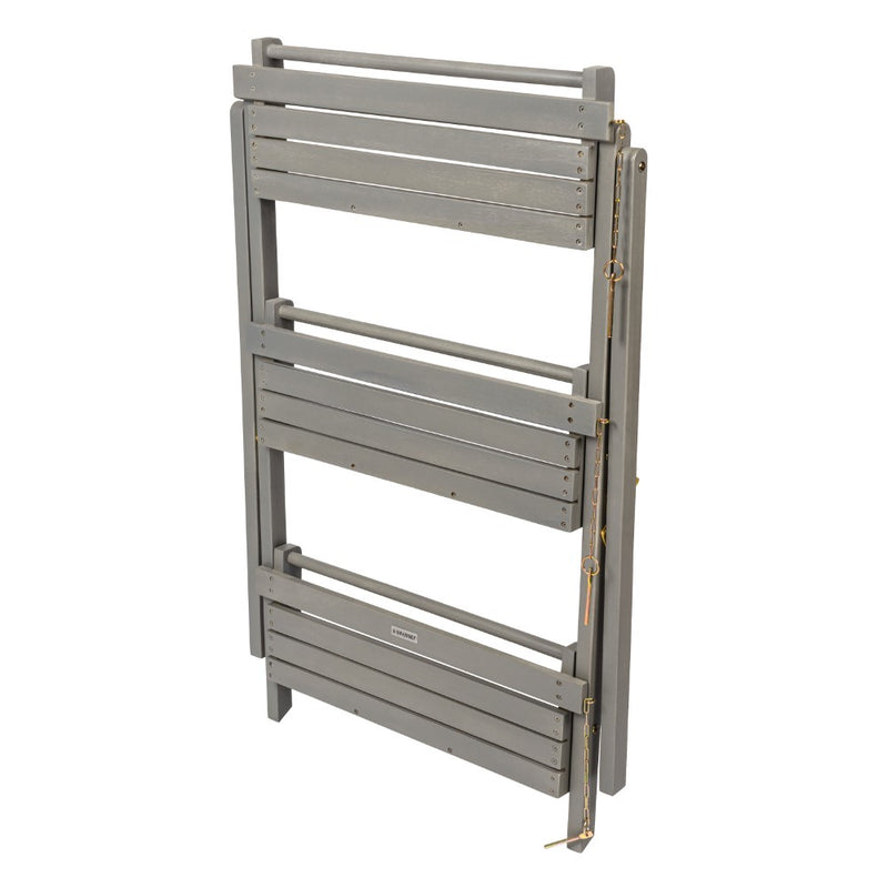 Joy 26.5"W x 22"D x 36"H 3-Tier Acacia Wood Indoor/Outdoor Foldable Compact Freestanding Ladder Plant Stand Display Rack Shelf