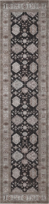 Kisara Oushak Style Distressed Border Non-slip Machine-washable Area Rug