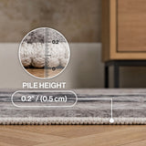 Kisara Oushak Style Distressed Border Non-slip Machine-washable Area Rug
