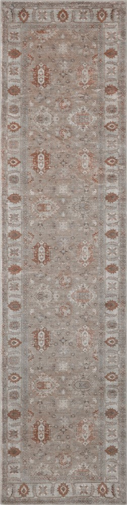 Kisara Oushak Style Distressed Border Non-slip Machine-washable Area Rug