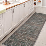Petunia Distressed All-over Floral Border Non-slip Machine-washable Area Rug