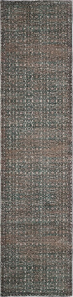 Petunia Distressed All-over Floral Border Non-slip Machine-washable Area Rug
