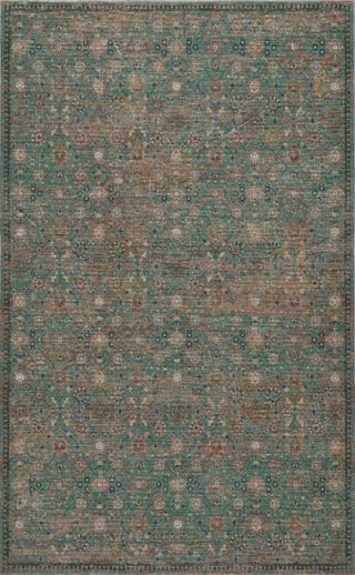 Petunia Distressed All-over Floral Border Non-slip Machine-washable Area Rug