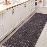 Petunia Distressed All-over Floral Border Non-slip Machine-washable Area Rug