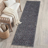 Petunia Distressed All-over Floral Border Non-slip Machine-washable Area Rug