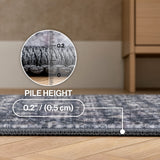 Petunia Distressed All-over Floral Border Non-slip Machine-washable Area Rug