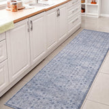Petunia Distressed All-over Floral Border Non-slip Machine-washable Area Rug