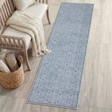 Petunia Distressed All-over Floral Border Non-slip Machine-washable Area Rug