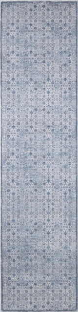 Petunia Distressed All-over Floral Border Non-slip Machine-washable Area Rug