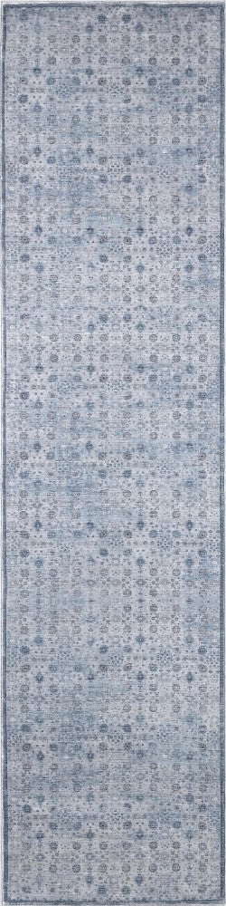 Petunia Distressed All-over Floral Border Non-slip Machine-washable Area Rug