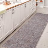 Petunia Distressed All-over Floral Border Non-slip Machine-washable Area Rug