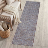 Petunia Distressed All-over Floral Border Non-slip Machine-washable Area Rug