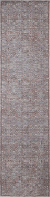 Petunia Distressed All-over Floral Border Non-slip Machine-washable Area Rug