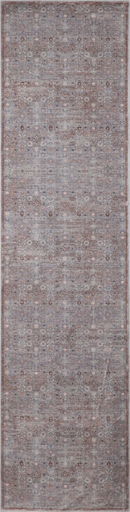 Petunia Distressed All-over Floral Border Non-slip Machine-washable Area Rug