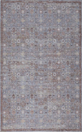 Petunia Distressed All-over Floral Border Non-slip Machine-washable Area Rug