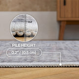 Petunia Distressed All-over Floral Border Non-slip Machine-washable Area Rug