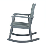 Carey Modern Slat-Back 300-Lbs Support Acacia Wood Patio Outdoor Rocking Chair - JONATHAN Y