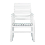 Carey Modern Slat-Back 300-Lbs Support Acacia Wood Patio Outdoor Rocking Chair - JONATHAN Y