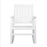 Penny Classic Slat-Back 300-Lbs Support Acacia Wood Patio Outdoor Rocking Chair - JONATHAN Y