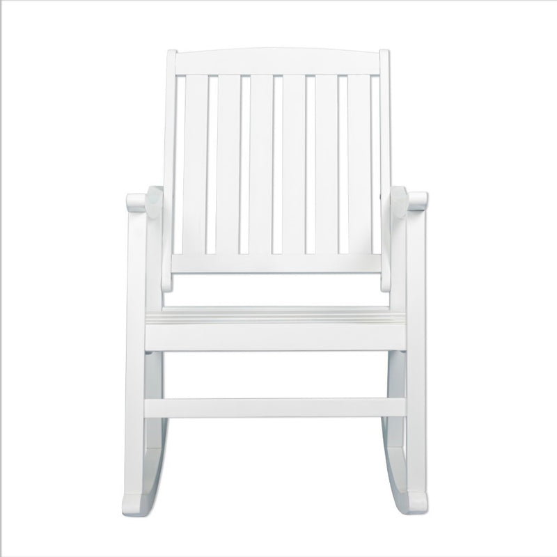 Penny Classic Slat-Back 300-Lbs Support Acacia Wood Patio Outdoor Rocking Chair - JONATHAN Y