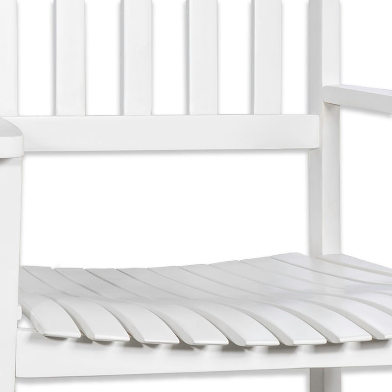 Seagrove Farmhouse Classic Slat-Back 350-LBS Support Acacia Wood Outdoor Rocking Chair - JONATHAN Y