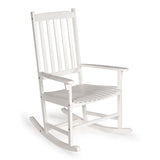 Seagrove Farmhouse Classic Slat-Back 350-LBS Support Acacia Wood Outdoor Rocking Chair - JONATHAN Y