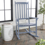 Seagrove Farmhouse Classic Slat-Back 350-LBS Support Acacia Wood Outdoor Rocking Chair - JONATHAN Y