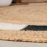 Porto Geometric Jute Circle Area Rug