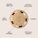 Porto Geometric Jute Circle Area Rug
