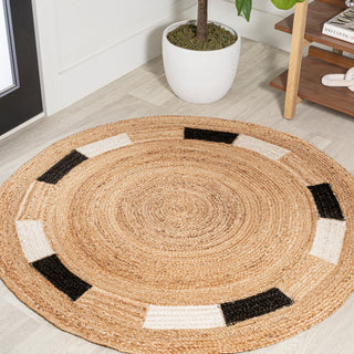 Porto Geometric Jute Circle Area Rug