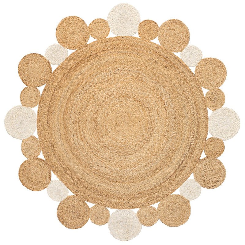 Ayana Two-tone Jute Hippy Circle Area Rug