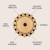 Aurora Two-tone Jute Hippy Circle Medallion Area Rug
