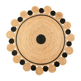 Aurora Two-tone Jute Hippy Circle Medallion Area Rug