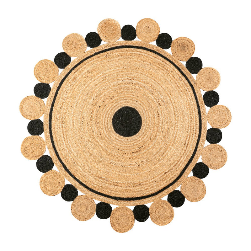 Aurora Two-tone Jute Hippy Circle Medallion Area Rug