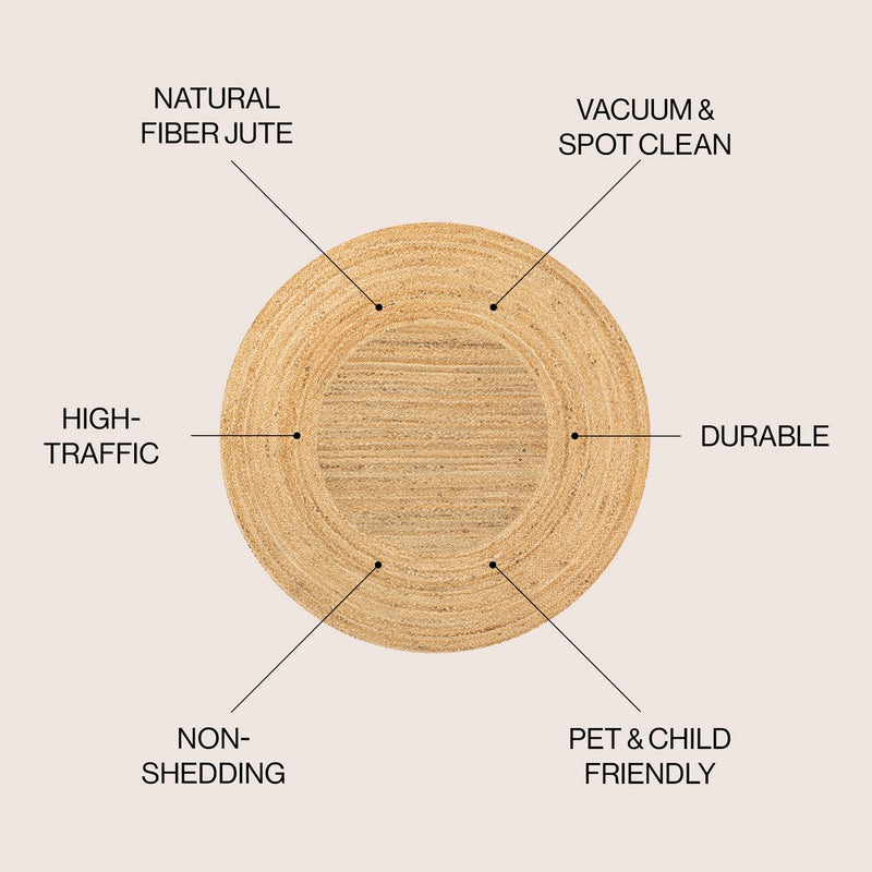 Harmony Boho Jute Circle Area Rug