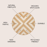Piper Two-tone Chevron Round Jute Area Rug