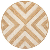 Piper Two-tone Chevron Round Jute Area Rug