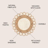 Skye Two-tone Jute Circle Border Area Rug