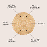Daisy Hippy Jute Medallion Circle Area Rug