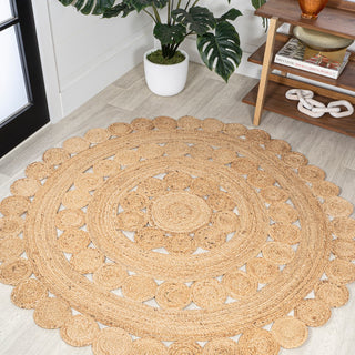 Daisy Hippy Jute Medallion Circle Area Rug