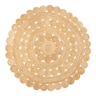 Daisy Hippy Jute Medallion Circle Area Rug