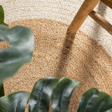 Oceana Two-tone Boho Jute Circle Area Rug