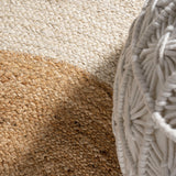 Oceana Two-tone Boho Jute Circle Area Rug