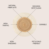 Oceana Two-tone Boho Jute Circle Area Rug
