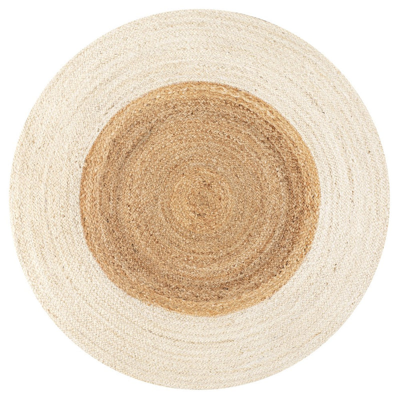Oceana Two-tone Boho Jute Circle Area Rug