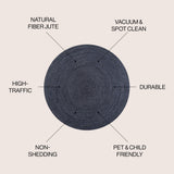 Zara Braided Coastal Cottage Round Jute Round Rug