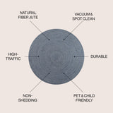 Zara Braided Coastal Cottage Round Jute Round Rug