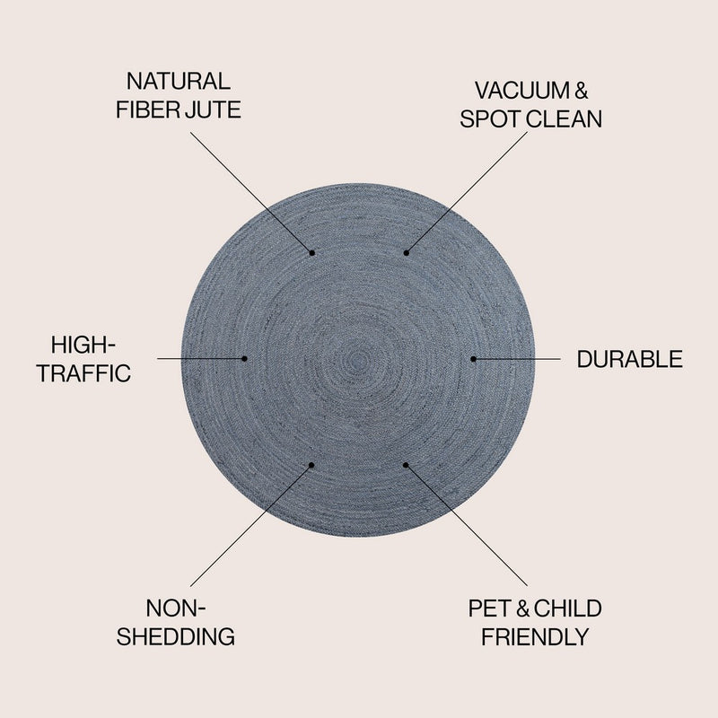 Zara Braided Coastal Cottage Round Jute Round Rug